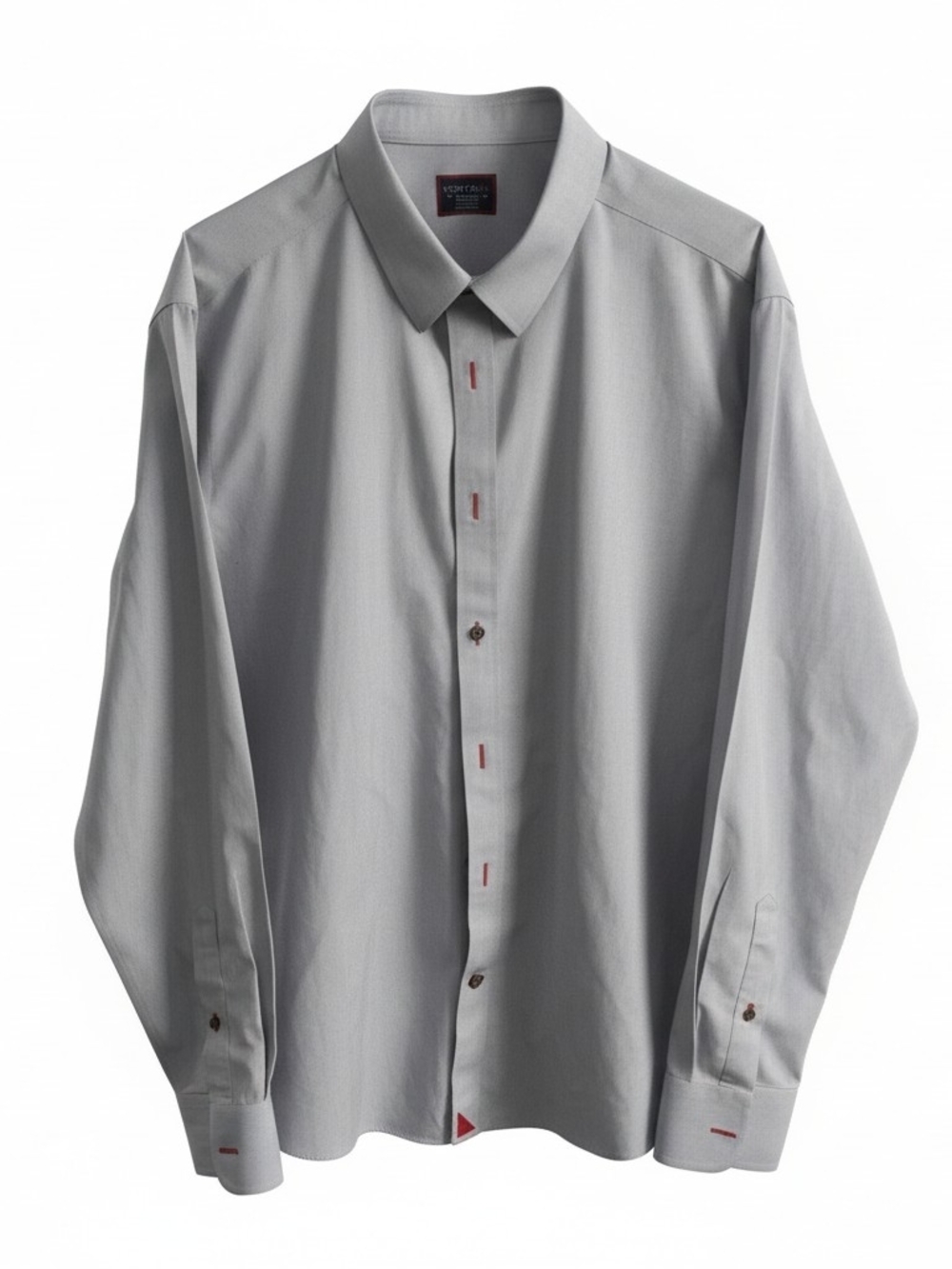 UNTUCKit Wrinkle Free 100% Cotton Light Gray Long-Sleeve Dress Shirt XXL